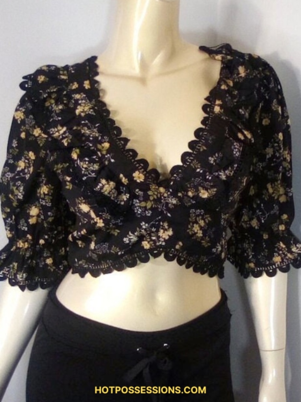 Floral Lace detail Crop Top